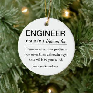 Grappige Persoonlijke Engineer Definitie Keramisch Ornament