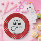 Grappige Persoonlijke Hij deed een Ring op het  Papieren Bordje (Feest)