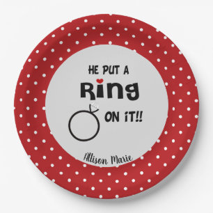 Grappige Persoonlijke Hij deed een Ring op het  Papieren Bordje