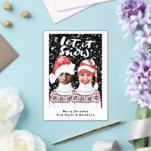 Grappige Persoonlijke Kerst Foto Laat het Sneeuwen Acryl Uitnodigingen (Insitu (Huwelijk))