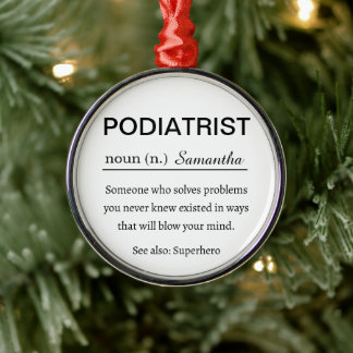 Grappige Persoonlijke Podoloog Definitie Kerstmis Metalen Ornament