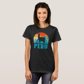 Grappige Peru Alpaca Retro Peruviaanse Lama T-shirt (Voorkant volledig)