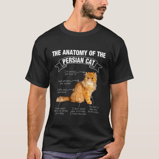 Grappige Perzische Kat Moeder Vader Miauw T-shirt (Voorkant)