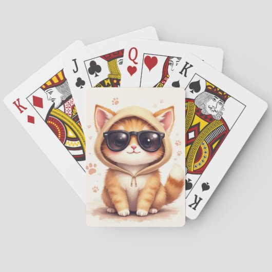 Grappige Perzische Kawaii Kat Pokerkaarten (Achterkant)