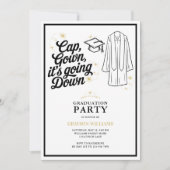 Grappige Pet Gown Het gaat naar beneden Graduation Kaart (Voorkant)