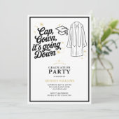 Grappige Pet Gown Het gaat naar beneden Graduation Kaart (Staand voorkant)