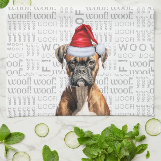 Grappige Pet Lover Vakantie Boxer Hond Kerstmis Theedoek (Gevouwen)