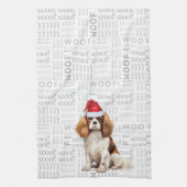 Grappige Pet Lover Vakantie Cavalier Spaniel Kerst Theedoek (Verticaal)