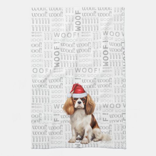 Grappige Pet Lover Vakantie Cavalier Spaniel Kerst Theedoek (Verticaal)