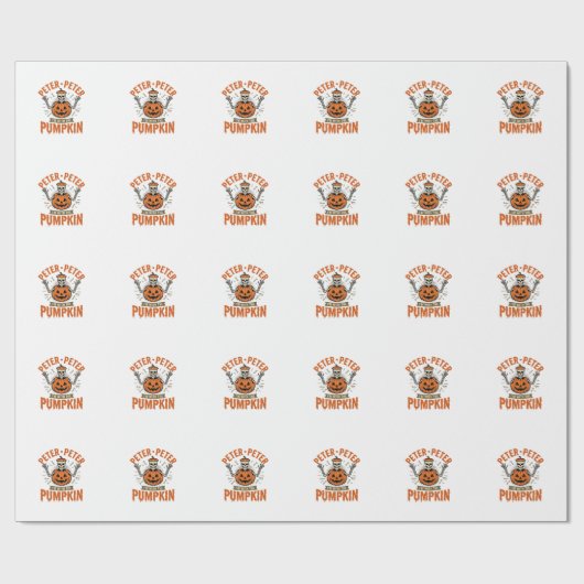 Grappige Peter Peter Pompoen Halloween Skelet Shir Cadeaupapier (Vlak)