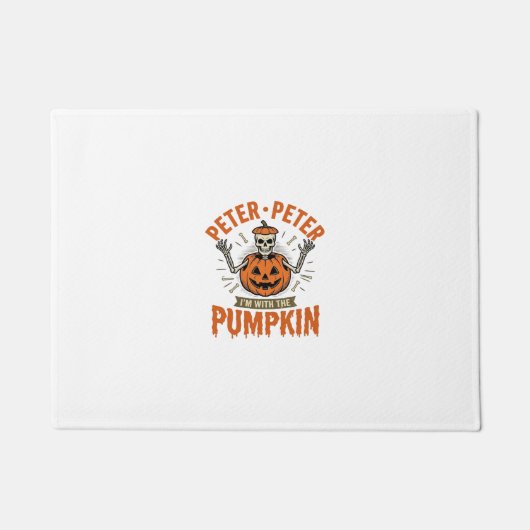 Grappige Peter Peter Pompoen Halloween Skelet Shir Deurmat (Voorkant)