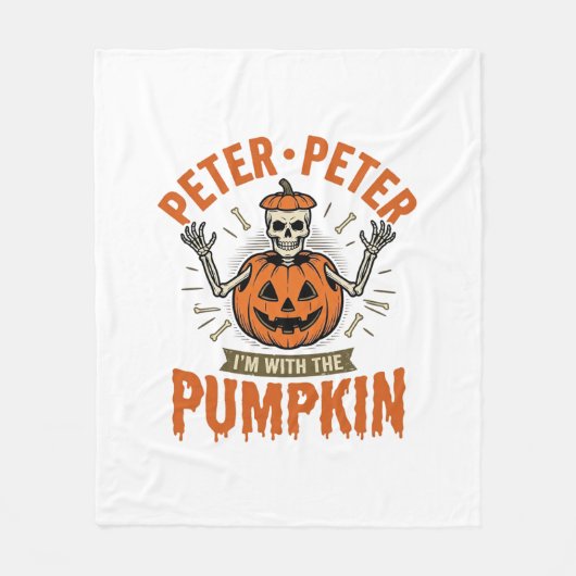 Grappige Peter Peter Pompoen Halloween Skelet Shir Fleece Deken (Voorkant)