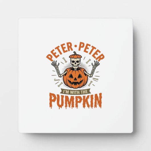Grappige Peter Peter Pompoen Halloween Skelet Shir Fotoplaat (Voorkant)