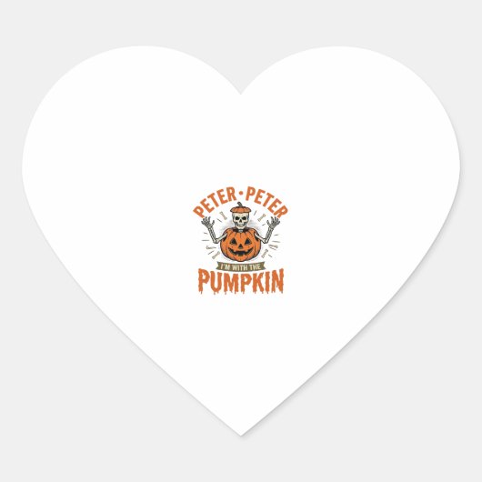 Grappige Peter Peter Pompoen Halloween Skelet Shir Hart Sticker (Voorkant)