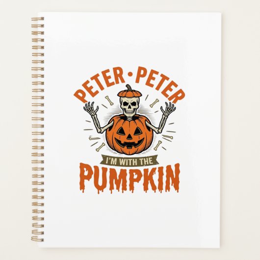 Grappige Peter Peter Pompoen Halloween Skelet Shir Planner (Voorkant)
