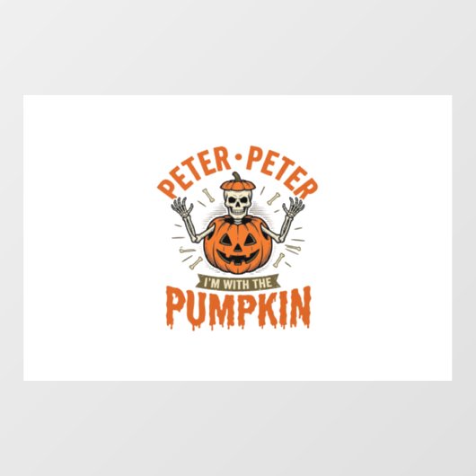 Grappige Peter Peter Pompoen Halloween Skelet Shir Raamsticker (Vel)