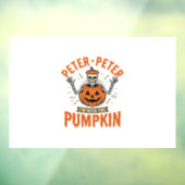 Grappige Peter Peter Pompoen Halloween Skelet Shir Raamsticker (Vel 3)