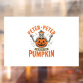 Grappige Peter Peter Pompoen Halloween Skelet Shir Raamsticker (Vel 2)