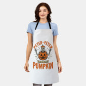 Grappige Peter Peter Pompoen Halloween Skelet Shir Schort (Gedragen)