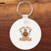 Grappige Peter Peter Pompoen Halloween Skelet Shir Sleutelhanger (Voorkant)