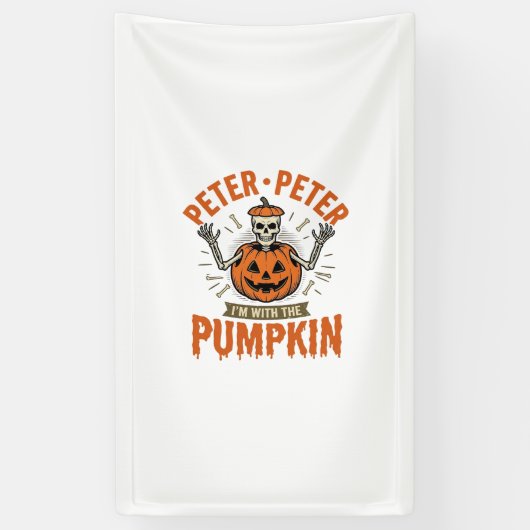 Grappige Peter Peter Pompoen Halloween Skelet Shir Spandoek (Verticaal)