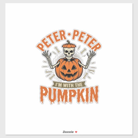 Grappige Peter Peter Pompoen Halloween Skelet Shir Sticker (Vel)