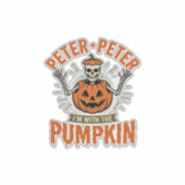 Grappige Peter Peter Pompoen Halloween Skelet Shir Sticker (Voorkant)