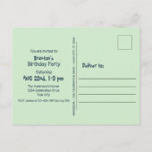 Grappige peuter Jongen T-Rex Verjaardag uitnodigin Uitnodiging Briefkaart (Achterkant)