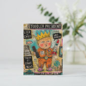 Grappige Peuter President Cartoon Collage Briefkaart (Staand voorkant)
