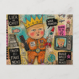 Grappige Peuter President Cartoon Collage Briefkaart