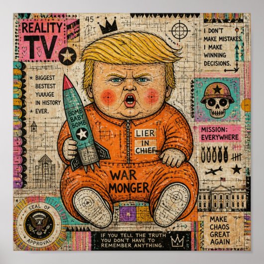 Grappige Peuter President Collage Poster (Voorkant)