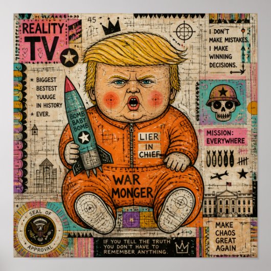 Grappige Peuter President Collage Poster (Voorkant)