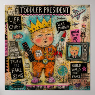 Grappige Peuter President Collage Poster
