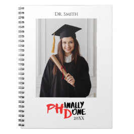 Grappige PHD Afstudeer Cadeau Met Eigen Foto Notitieboek