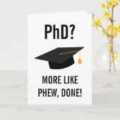 Grappige PhD afstuderen kaarten (Gele Bloem)