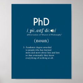 grappige phd-definitie verticaal poster