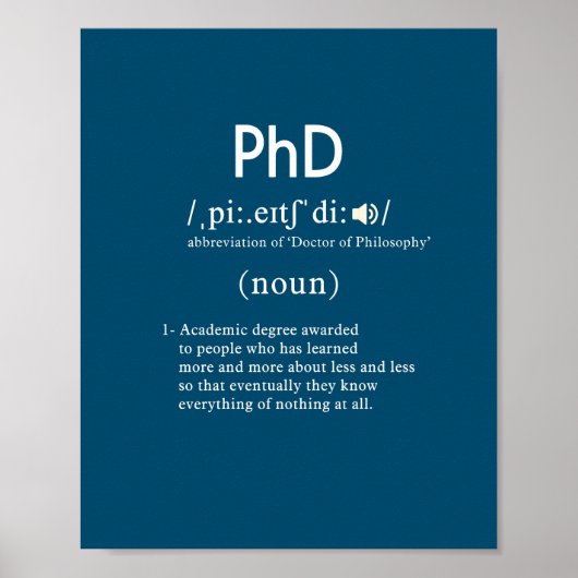 grappige phd-definitie verticaal poster (Voorkant)