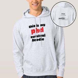 Grappige PhD-overleving Aangepaste Doktersnaam Lad Hoodie