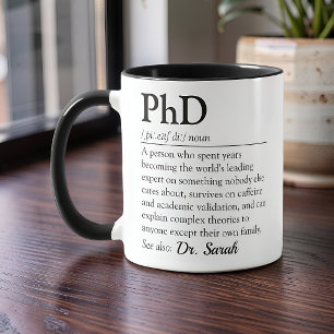 Grappige PhD-woordenboekdefinitie Mok