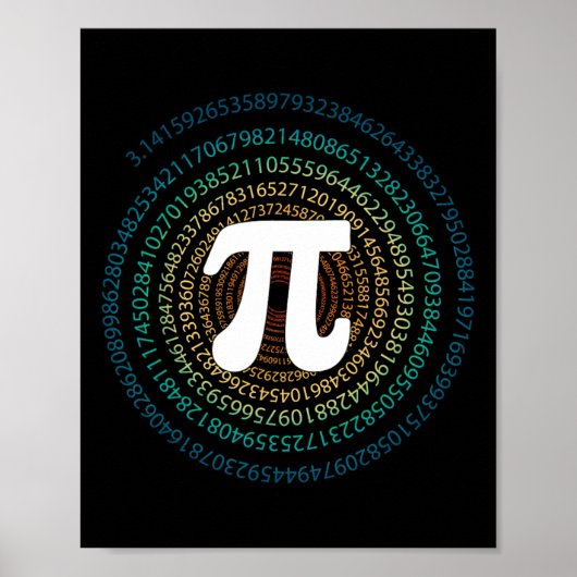 Grappige pi dag 3.14 pi spiraal Wiskunde geek stud Poster (Voorkant)