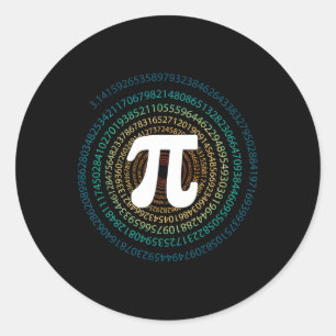 Grappige pi dag 3.14 pi spiraal Wiskunde geek stud Ronde Sticker