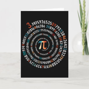Grappige Pi-dag 3.14 Pi-symbool spiraal nummer wis Kaart