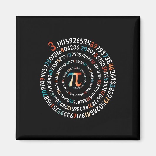 Grappige Pi-dag 3.14 Pi-symbool spiraal nummer wis Magneet (Voorkant)