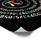 Grappige Pi-dag 3.14 Pi-symbool spiraal nummer wis Poster (Hoek)