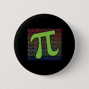 Grappige Pi-dag 3.14 Pi-symbool spiraal nummer wis Ronde Button 5,7 Cm