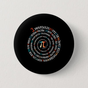 Grappige Pi-dag 3.14 Pi-symbool spiraal nummer wis Ronde Button 5,7 Cm