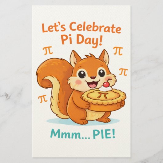 Grappige Pi-dag dier met taart – Cadeau voor wisku Briefpapier (Voorkant)