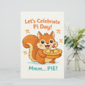 Grappige Pi-dag dier met taart – Cadeau voor wisku Briefpapier (Staand voorkant)