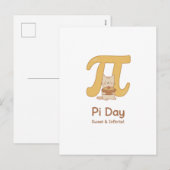 Grappige Pi-dag dier met taart – Cadeau voor wisku Feestdagenkaart (Voorkant / Achterkant)