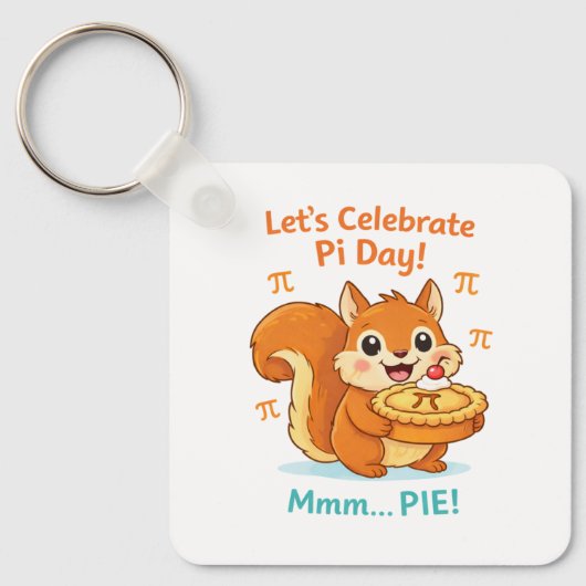Grappige Pi-dag dier met taart – Cadeau voor wisku Sleutelhanger (Voorkant)